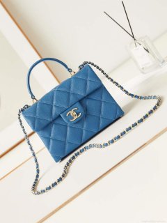 Chanel AS4711 Kelly Bag Calfskin gold tone metal Blue