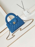 Chanel AS4416 Mini Shopping Bag shiny aged Calfskin gold tone metal Electric blue