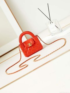 Chanel AP3435 Shiny Aged calfskin & gold-tone metal Orange Red