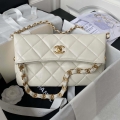 Chanel AS4754 24P New Hobo Bag White Lambskin