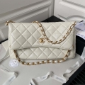 Chanel AS4777 24P New Hobo Bag White Lambskin