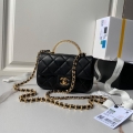 Chanel AS4847 Mini Flap bag With top handle Black