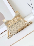 Chanel Backpack Metallic Lambskin & Gold-Tone Metal AS4621 Gold