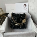 Chanel 22 Mini Handbag AS3980 Shiny Calfskin & Gold-Tone Metal with jewelry