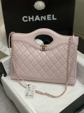 Chanel AS4854 Shopping Bag Shiny Lambskin & Gold-Tone Metal Ligth Pink