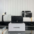 Chanel A01112 Flap Classic 11.12 Handbag Grained Calfskin & Silver-Tone Metal Black