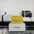 Chanel A01112 Flap Classic 11.12 Handbag Grained Calfskin & Gold-Tone Metal Yellow