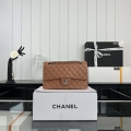 Chanel A01112 Flap Classic 11.12 Handbag Grained Calfskin & Silver-Tone Metal Brown