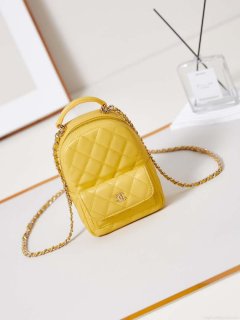 Chanel Ap3753 CLASSIC MINI Backpack Lambskin Yellow