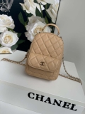 Chanel Ap3753 CLASSIC MINI Backpack Calfskin Apricot