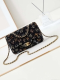 Chanel 24S AS4561 Flap Bag Sequins Gold-Tone Metal Multicolor Black