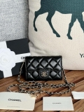 Chanel A81081 Wallet on Chain Shiny Lambskin Black