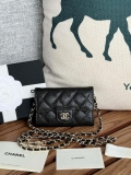 Chanel A81081 Wallet on Chain Shiny Calfskin Black Big ball