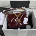 Chanel As1160 Chanel 19 Flap B02511 N6512 Lambskin Bag Wine Red