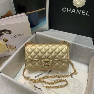 Chanel A69900 Chanel 1116 Mini Flap Lambskin B05133 Bag Gold