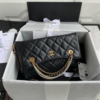 Chanel AS2213 Shopping Bag Calfskin Black