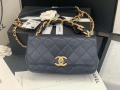 Chanel AS2388 Chanel Flap Bag Shiny Lambskin Gold Navy Blue