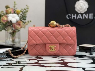 Chanel AS1787 Chanel Mini Flap Bag Lambskin Gold NA117 Pink