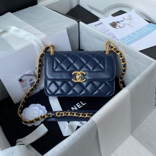 Chanel AS2714 Chanel Crossbody Bag Calfskin Blue