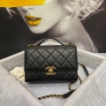 Chanel AS2796 Mini Flap Bag with Handle Lambskin Black