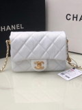 Chanel AS2855 Mini Flap Bag Calfskin Gold white