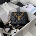 Chanel AS2734 Mini Flap Bag Lambskin Gold Black