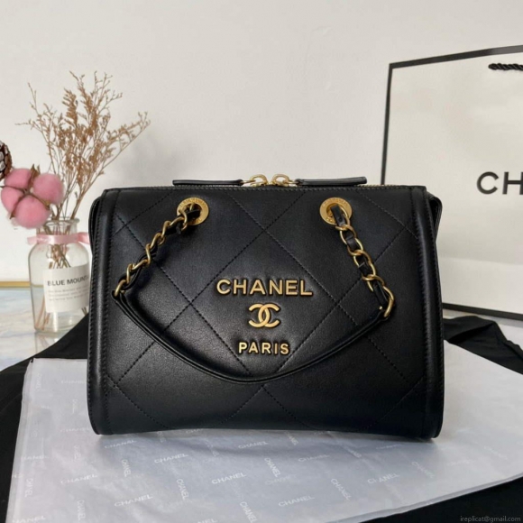 Chanel AS2749 Small Bowling Bag Black