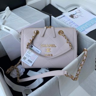 Chanel AS2749 Small Bowling Bag light pink