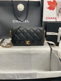 Chanel AS2563 Flap Bag Lambskin Gold Black