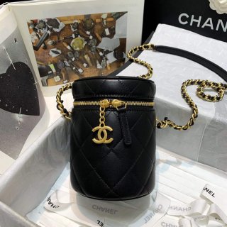 Chanel AS2735 Small Vanity Case Lambskin Gold Black