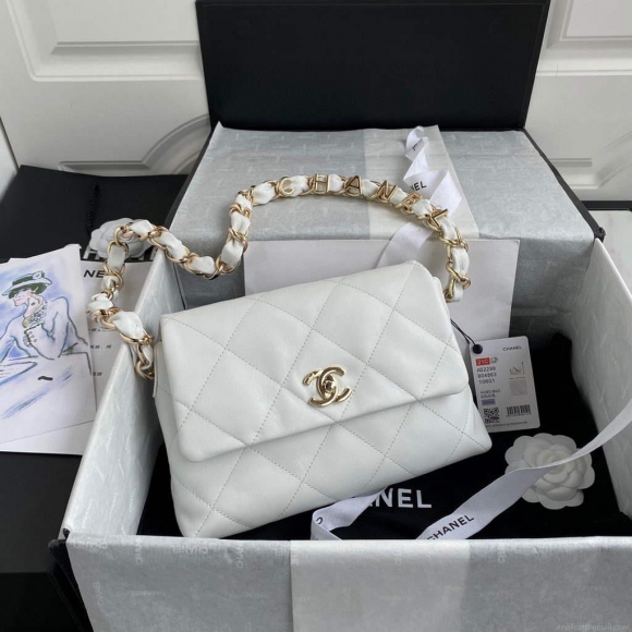 Chanel AS2299 Flap Bag Shoulder White