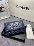 Chanel A80982 Lambskin Wallet On Chain With Gold Navy Blue