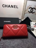 Chanel AP0956 Chanel 19 Long Zipped Wallet Lambskin red