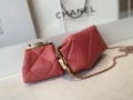 Chanel AS1555 Clutch with chain Shiny Aged Lambskin Red