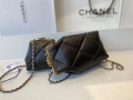 Chanel AS1555 Clutch with chain Shiny Aged Lambskin Black