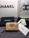 Chanel 19 Zipped coin Purse AP0949 Lambskin Apricot