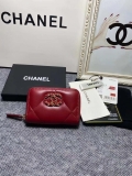 Chanel 19 Zipped coin Purse AP0949 Lambskin Red