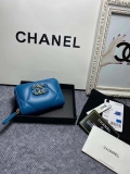 Chanel 19 Zipped coin Purse AP0949 Lambskin Blue