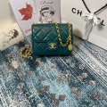 Chanel AS2693 Small Flap Bag Calfskin Gold Green