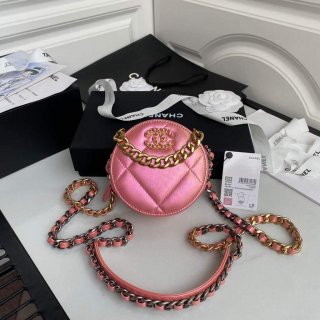 Chanel AP0945 chanel 19 clutch with chain Lambskin Pink