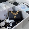 Chanel AS2638 Mini Flap Bag Calfskin Gold Tone Metal Black