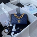 Chanel AS2638 Mini Flap Bag Calfskin Gold Tone Metal Blue