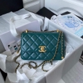 Chanel AS2649 Small Flap Bag Calfskin Green