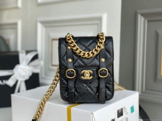 Chanel AS2695 Mini Flap Bag Calfskin Black