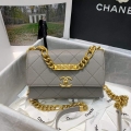 Chanel AS2711 Golden Chain Mini Flap Should Bag Grey