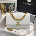 Chanel AS2764 Golden Chain Flap Should Bag White