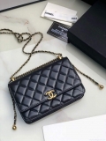 Chanel Shoulder Flap Mini Bag Lambskin AS2289 Black