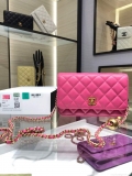 Chanel Wallet on Chain Lambskin AP1450 Rose Red