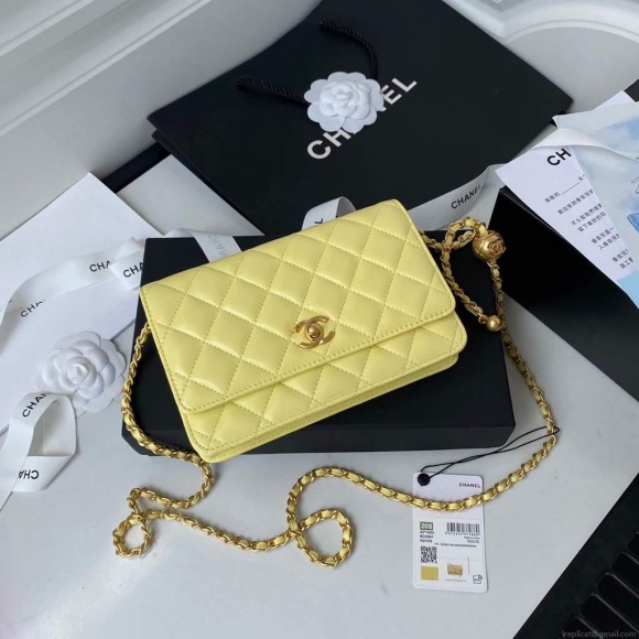 Chanel Wallet on Chain Lambskin AP1450 Yellow