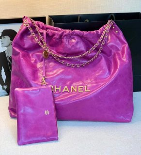 Chanel A68200 Large Chain Shopping Bag Purple